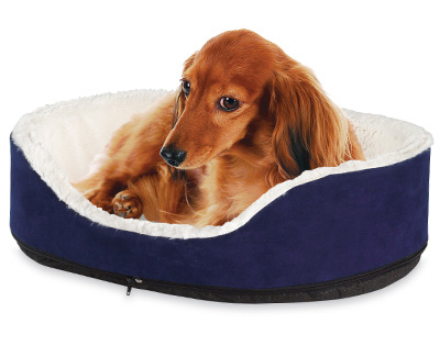 WHT/BLK SM RND Dog Bed