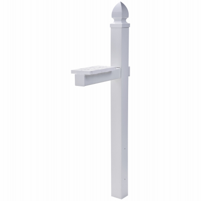White Mailbox Cross Arm Post