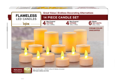 14PC Flameles Candl Set