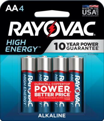 Rayovac 4PK AA Alkaline Battery