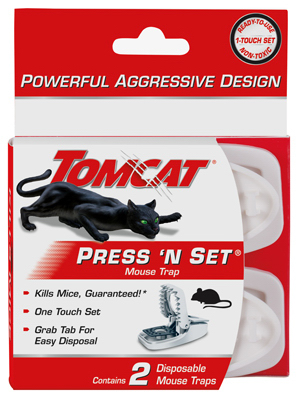 2pk Press-Set Mouse Trap Tom Cat