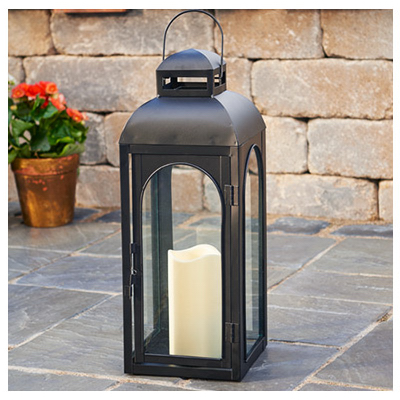 17" BLK MTL Lantern