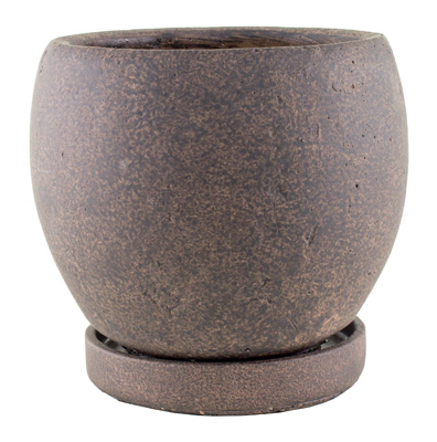5-3/4" BRN RND Planter