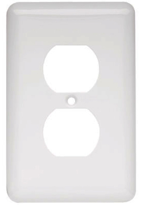 White Stamped 1G Duplex Plate