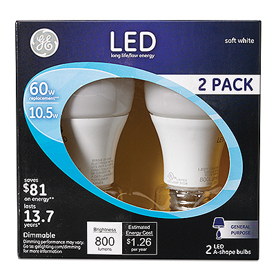 GE 2PK 10.5W LED Bulb