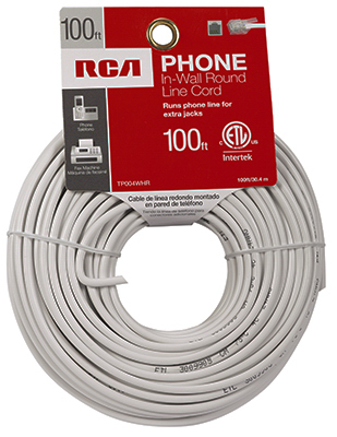 100' WHT RND Line Cord