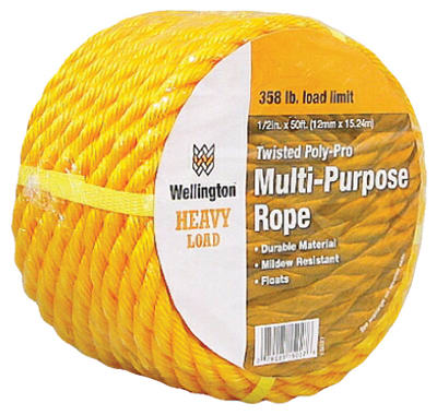 1/2"x50' YEL Poly Rope