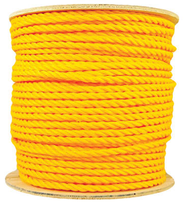 1/2" Yell Twist Poly Rope Per Ft
