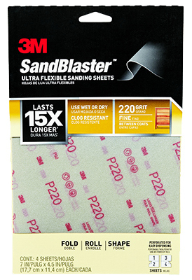 4PK 220G Sandpaper