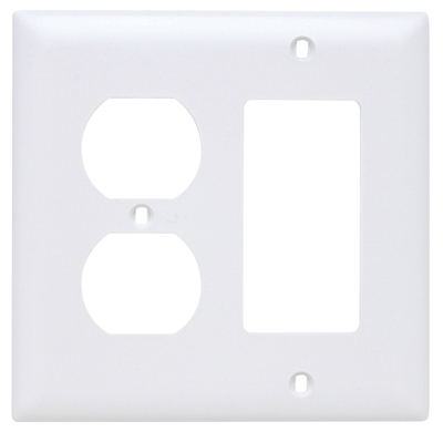 White 2G Decor/Duplex Plate