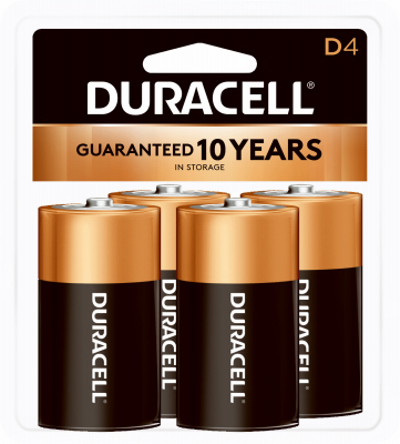 DURA 4PK D Alk Battery         *