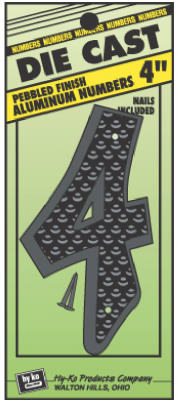 4" BLK ALU NUMBER 4