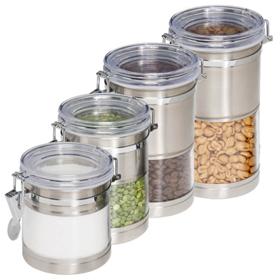 4PK SS Stor Canisters