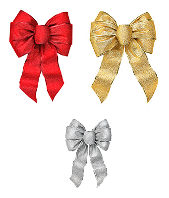 XMAS Glitter Wired Bow 6166