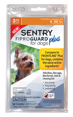 Fiproguard Plus Flea & Tick Squeeze On, Up To 22 lb. Dogs, 3 pk.
