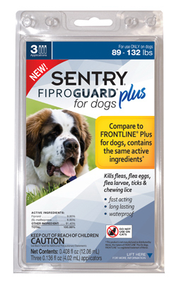 Fiproguard Plus Flea & Tick Squeeze On, 89-132 lb. Dogs, 3 pk.