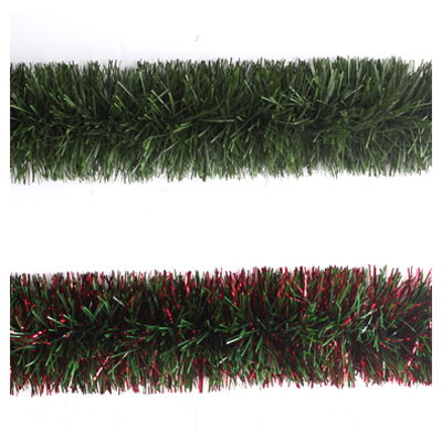 9'GRN Fluf Tins Garland