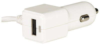White DC USB Car Charger
