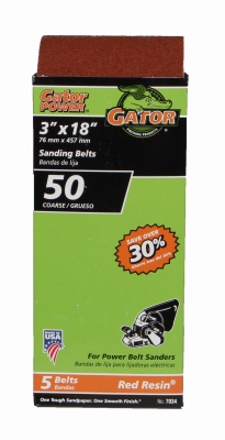5PK 3x18 50G Sanding Belts