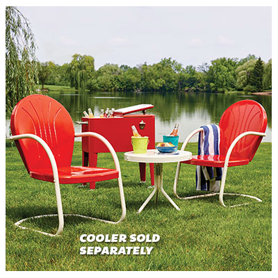 RED/WHT Retr Bistro Set