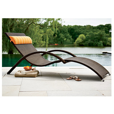 FS BRN Wicker Lounger