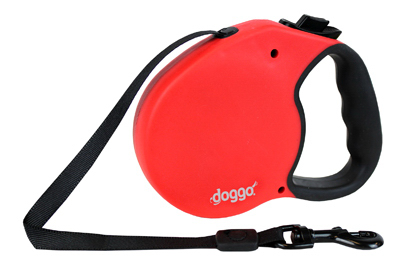 SM RED Retrac Dog Leash