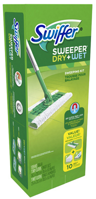 Swiffer Sweeper Dry + Wet Kit (1 Sweeper 7 Dry Cloths 3 Wet Cloths) - 1 ea