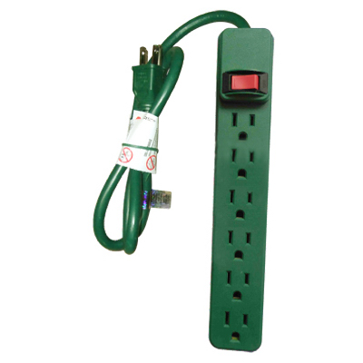 ME Green 6 Outlet Power Strip