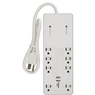 ME White 8 Outlet Protector