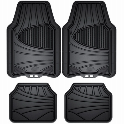 4PC BLK Rubb FLR Mat