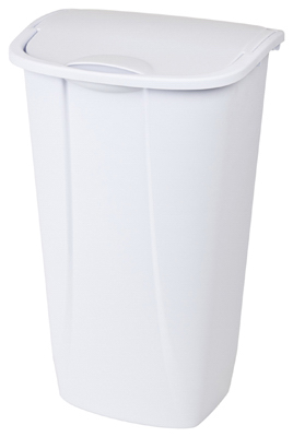Sterilite 10938006 Waste Basket, 11 gal Capacity, Plastic, White, 12-3/8 in
