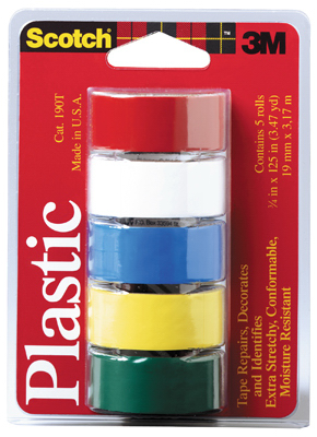 Plastic Tape, 5 pack, 3/4" x 125"