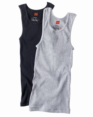 2PK LG BLK/GRY Tank Tee