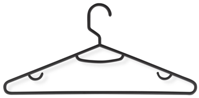 15pk Black Plastic Coat Hangers