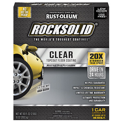 RUST-OLEUM ROCKSOLID 282829 Garage Floor Top Coating Kit, High-Gloss, Clear,