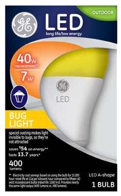 GE 7W A19 LED Bug Bulb