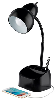 Black Organizer Desk Lamp