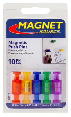 Magnet Source 08013 Posting Magnet, 3/8 in Dia, Blue/Green/Purple/Red/Yellow