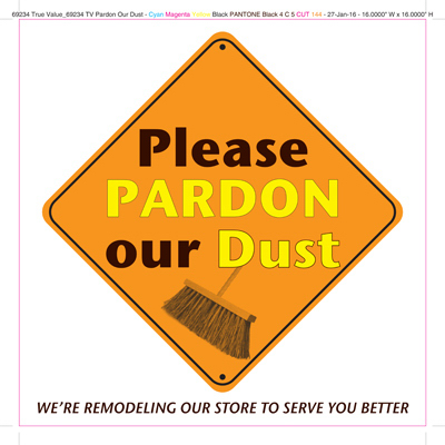 Pardon Our Dust Cling