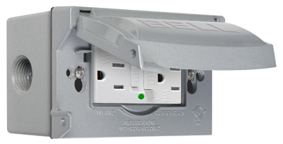 15A Gray GFCI Outlet Kit