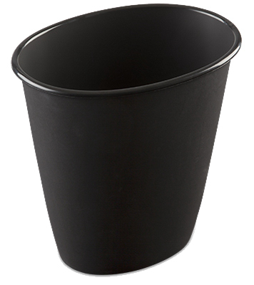 1.5GAL Black Oval Wastebasket