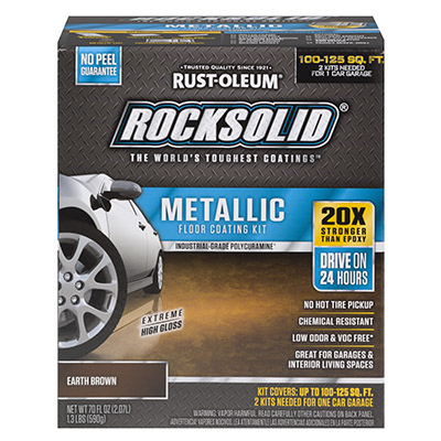 RockSolid Polycuramine 286895 Floor Coating Kit, Metallic, Brown