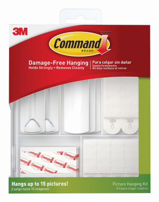 Command 17213-ES Picture Hanger Kit, Plastic, Clear/White