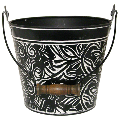 8" Charcoal Floral Planter