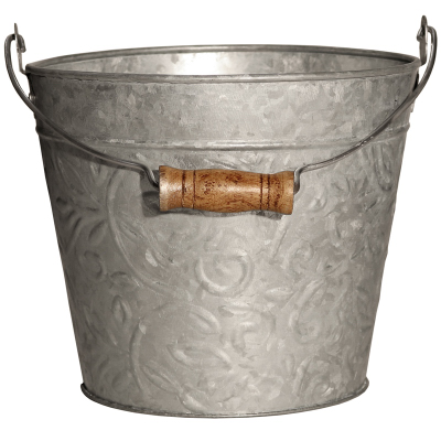 8" Galv Floral Planter