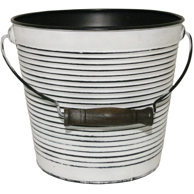 10" WHT Ribb Planter