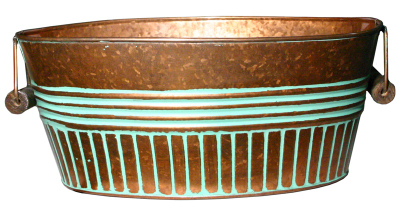 14" Vintage Copper Basin Planter