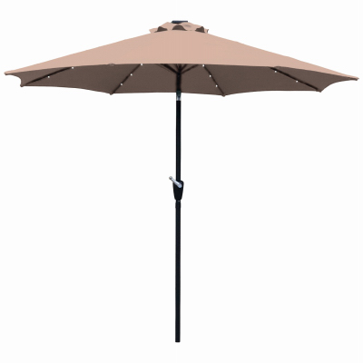 9' LED Umbrella Beige