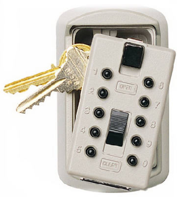 White Slim Lock Box Key Safe