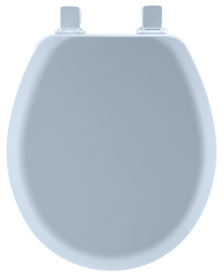 Blue Round Wood Toilet Seat